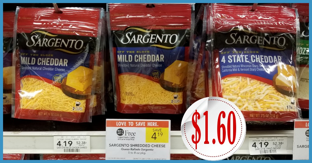Sargento Shredded Cheese – Only $1.60 each – This Family Saves