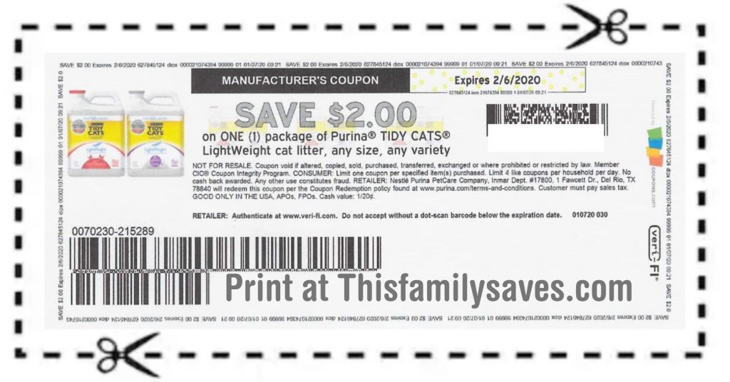 New Purina Tidy Cats Litter Coupons Click to Print!