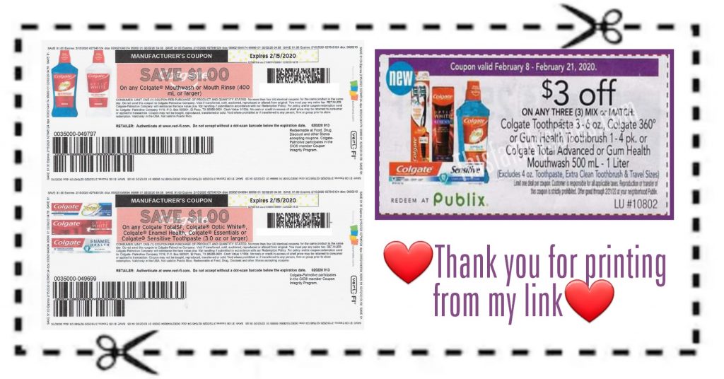 New Colgate Coupons Stack with $3/3 Colgate Publix Coupon