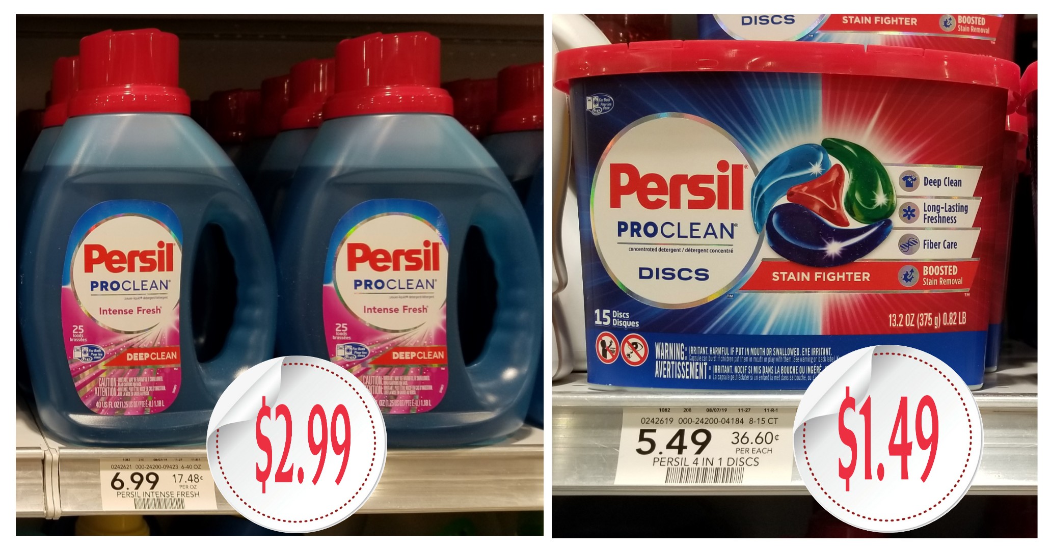Persil Laundry Detergent (Only $2.99 each) – Discs (Only $1.49 each)