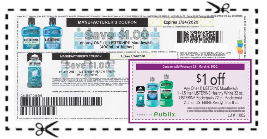 2 New Listerine Coupons $1/1 Publix Coupon to Stack