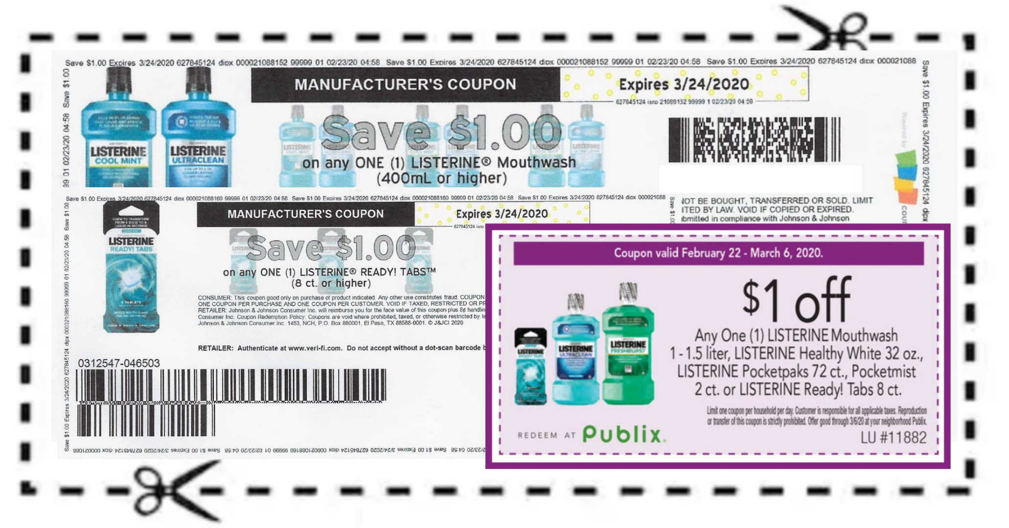 2 New Listerine Coupons - $1/1 Publix Coupon to Stack