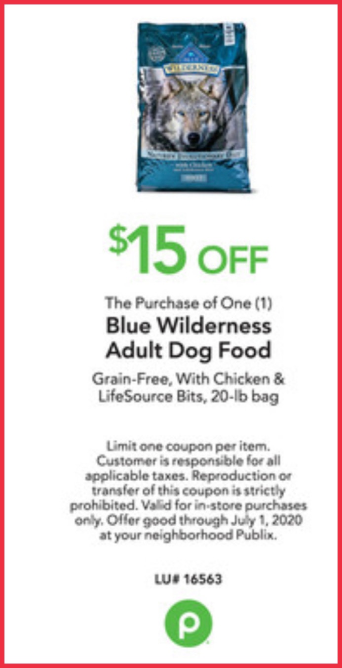 New HOT Rare $3/1 Blue Dry Dog or Cat Food Stack with $15 Publix Coupon