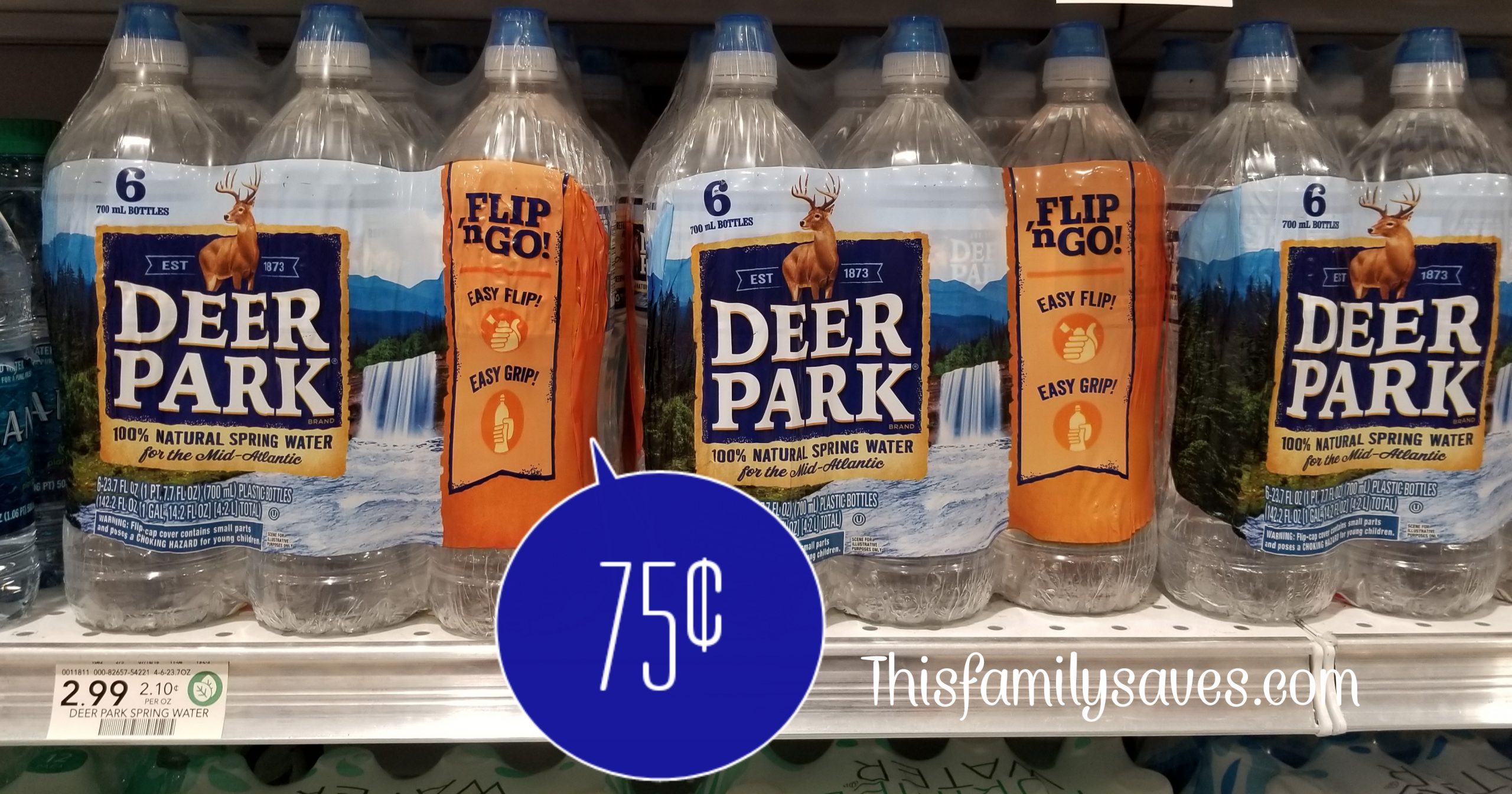 *Coupon Reset* Deer Park Brand Natural Spring Water Only 75¢ each