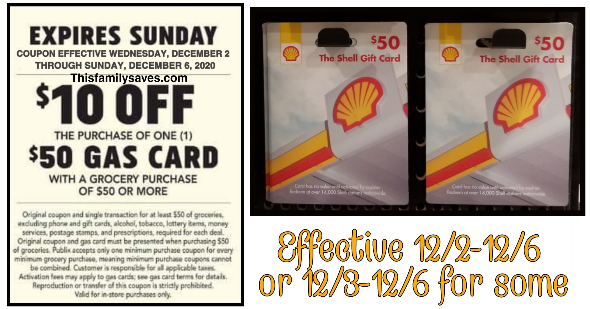 Gas Card | $10.00 Off (1) $50.00 Gas Card | Valid 12/2-12/6 Or (12/3-12/6 For Some)