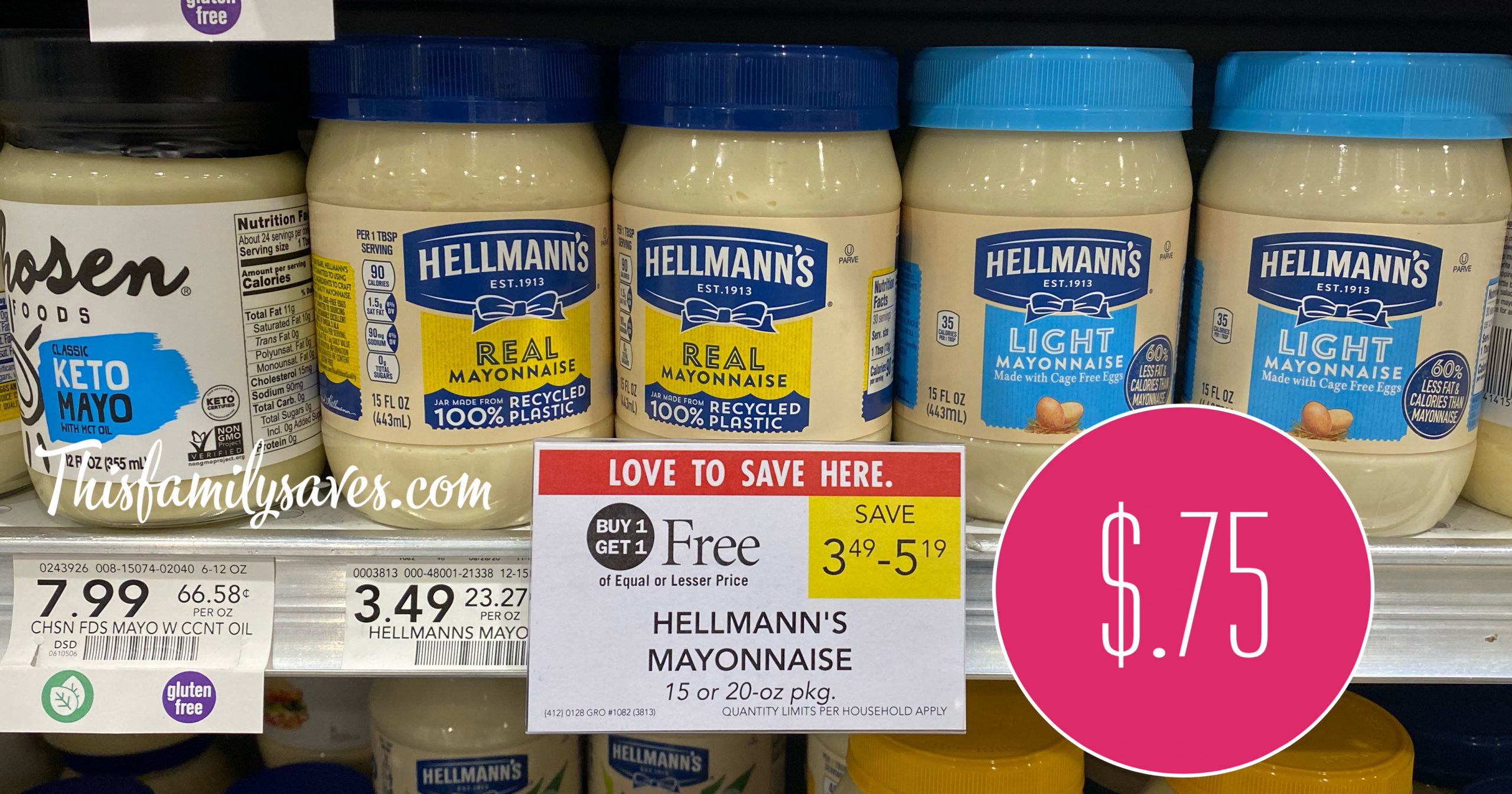 Hellmann’s Mayonnaise Only 75¢ each